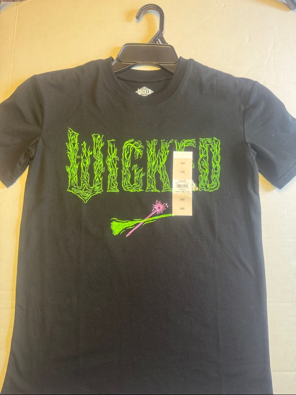 Graphic Tee - Black with Neon Green & Pink